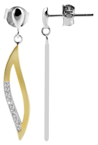 Akzent Damen-Ohrringe Ohrschmuck 925er Echt Silber rhodiniert (Lima-bicolor) von Akzent