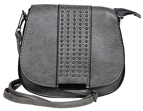 Akzent Damen-Schultertasche Kunstleder Handtasche Umhängetasche 3600129 (grau) von Akzent