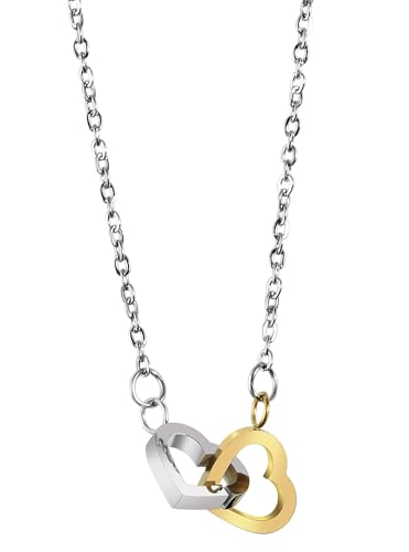 Akzent Damen aus Edelstahl 43cm, silberfarbig mit Herzanhänger, klassisch verarbeitet – perfektes Geschenk von Akzent