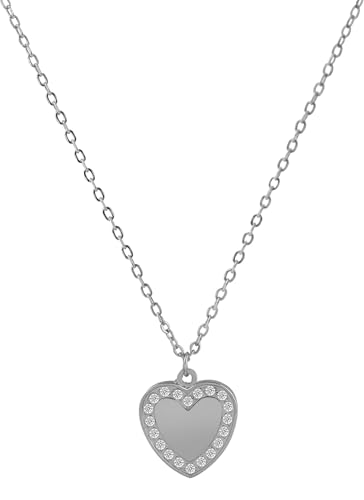 Akzent Damen aus Edelstahl 43cm, silberfarbig mit Herzanhänger, modisch verarbeitet – für einen stilvollen Auftritt von Akzent
