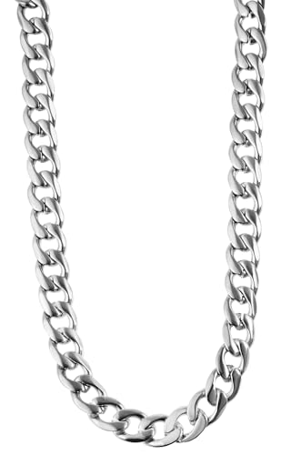 Akzent Damen & Herren Panzerkette aus Edelstahl 61cm, silberfarbig, modisch verarbeitet – hochwertiges Accessoire von Akzent