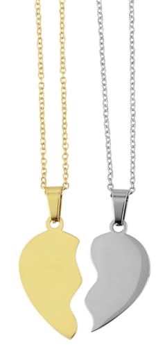 Akzent Damen & Herren aus Edelstahl, silberfarbig mit Herzanhänger, robust verarbeitet – als modisches Präsent von Akzent