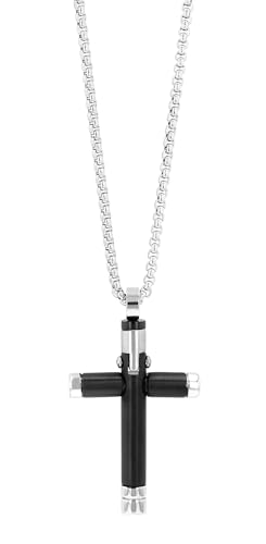 Akzent Damen & Herren aus Edelstahl 60cm, silberfarbig mit Kreuzanhänger, zeitlos verarbeitet – perfektes Geschenk von Akzent