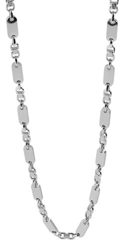 Akzent Damen & Herren aus Edelstahl 60cm, silberfarbig mit Plattenanhänger, elegant verarbeitet – ideal für Alltag & Freizeit von Akzent