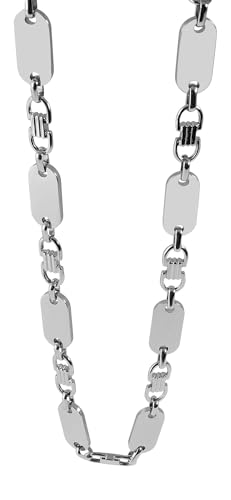 Akzent Damen & Herren aus Edelstahl 60cm, silberfarbig mit Plattenanhänger, modisch verarbeitet – ideal für Alltag & Freizeit von Akzent