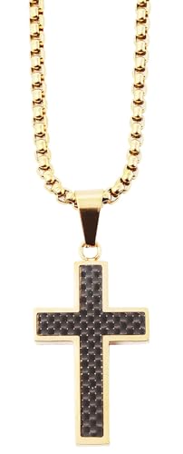 Akzent Damen & Herren aus Edelstahl 61cm, goldfarbig mit Kreuzanhänger, klassisch verarbeitet – für einen stilvollen Auftritt von Akzent