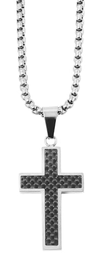 Akzent Damen & Herren aus Edelstahl 61cm, silberfarbig mit Kreuzanhänger, elegant verarbeitet – ideal für Alltag & Freizeit von Akzent