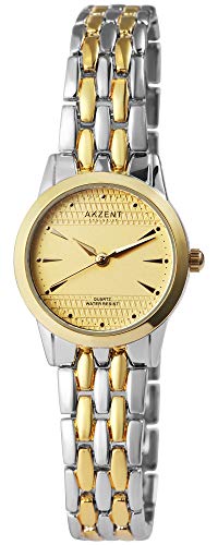 Akzent Exclusive Damen - Uhr Metall Armbanduhr Analog Quarz 1800199 (Bicolor/Goldfarbig) von Akzent