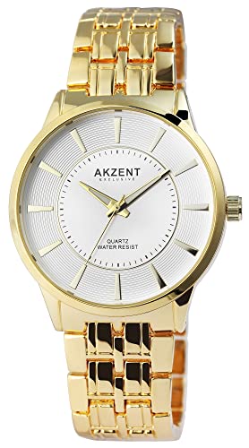 Akzent Damen- Uhr Glieder Metall Armbanduhr Quarz Analog von Akzent