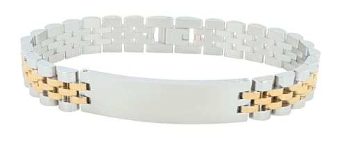 Akzent Edelstahl Armband für Damen in Bicolor | Länge 21 cm | Clipverschluss | 100% Wasserfest & Hautverträglich | Bracelet for Woman von Akzent