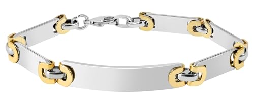 Akzent Edelstahl Armband für Damen in Bicolor | Länge 21.5 cm | Karabinerverschluss | 100% Wasserfest & Hautverträglich | Bracelet for Woman von Akzent