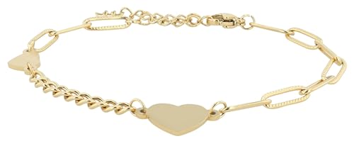 Akzent Edelstahl Armband für Damen in Gold | Länge 18+3 cm | Karabinerverschluss | 100% Wasserfest & Hautverträglich | Bracelet for Woman von Akzent