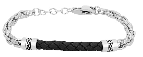 Akzent Edelstahl Armband für Damen in Schwarz | Länge 21 cm | Clipverschluss | 100% Wasserfest & Hautverträglich | Bracelet for Woman von Akzent