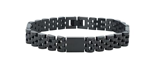 Akzent Edelstahl Armband für Damen in Schwarz | Länge 21 cm | Hakenverschluss | 100% Wasserfest & Hautverträglich | Bracelet for Woman von Akzent