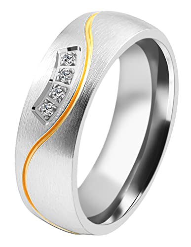 Akzent-Eheringe Partnerringe Verlobungsringe Edelstahl Mattiert + Gravur Antragsringe (Damenringe, 52) von Akzent