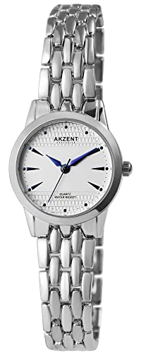 Akzent Exclusive Damen - Uhr Metall Armbanduhr Analog Quarz 1800199 (Silberfarbig/Silberfarbig) von Akzent