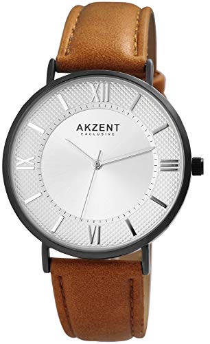 Akzent Exclusive Herren - Uhr Lederimitations Armbanduhr Analoganzeige Quarz 2900182 von Akzent