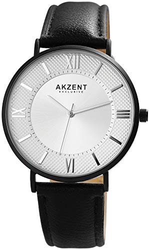 Akzent Exclusive Herren - Uhr Lederimitations Armbanduhr Analoganzeige Quarz 2900182 von Akzent