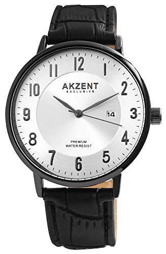 Akzent Exclusive Herren – Uhr Lederimitations Armbanduhr mit Datum Analog Quarz 2900189 Akzent Exclusive Herren – Uhr Lederimitations Armbanduhr mit Datum Analog Quarz 2900189 von Akzent