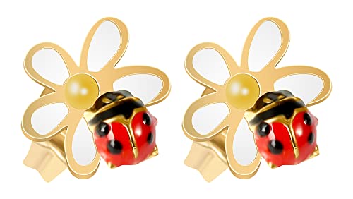 Akzent Florina Kinder-Ohrringe 333er 8 Karat Gold Marienkäfer Blume 5500122 von Akzent