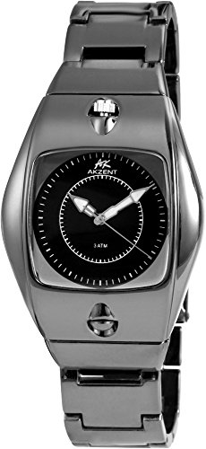 Akzent Herren-Uhr 20 cm mit Metall Armband Farbe Anthrazit Analog Quarz SS7671000012 von Akzent