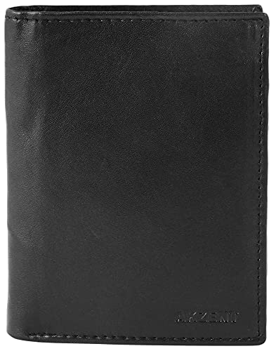 Akzent Herren-Geldbörse Echt Leder Hochformat 12 x 9 cm 3000036 (schwarz) von Akzent