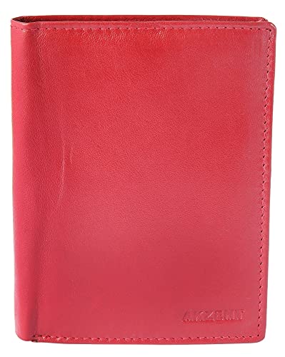 Akzent Herren-Geldbörse Echt Leder Hochformat 12 x 9 cm 3000033 (rot) von Akzent