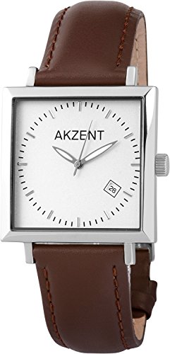 Akzent Herren Analog Quarz Uhr mit Leder Armband 352322629001 von Akzent