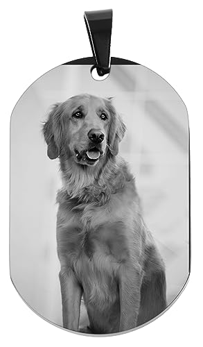 Akzent Ketten-Anhänger Dog Tag Gravur personalisierbar Text und Fotogravur Jahrestag Wunschgravur 5020066 (Schwarz) von Akzent