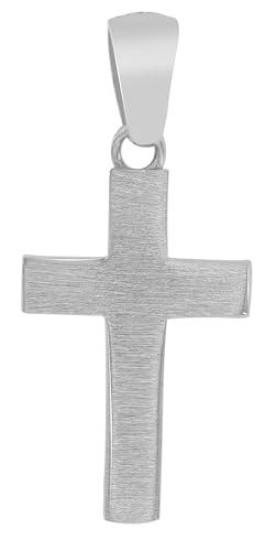 Akzent Kreuz Anhänger für Damen – 925er Silber - Charm, rhodiniert – 2 mm – 100% Wasserfest & hautverträglich von Akzent