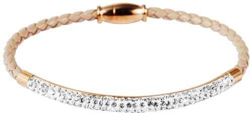 Akzent Kunstleder Armband Damen in Beige | Länge 19 cm | Magnetverschluss aus Edelstahl | 100% Wasserfest & Hautverträglich | Bracelet for Woman von Akzent