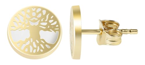 Akzent Marri Damen-Ohrringe 333er 8 Karat Gold Lebensbaum Perlmutt 5500140 von Akzent