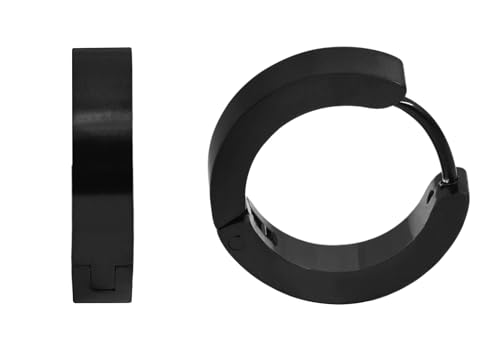 Akzent Robyn Damen-Creolen Ohrringe Ohrschmuck Edelstahl matt 5050382 (schwarz) von Akzent