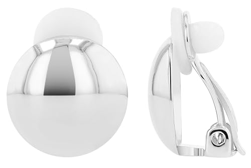 "Arlinda" 925/- Echt Silber Ohrstecker mit Ohrclip, silberfarben rhodiniert von Akzent