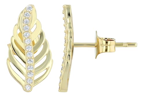 "Biggi" 925/- Echt Silber Ohrstecker, Zirkonia, rhodiniert, Blattform "Biggi" 925/- Echt Silber Ohrstecker, Zirkonia, rhodiniert, Blattform von Akzent