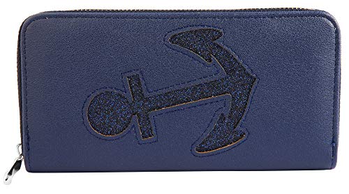 Damen-Geldbörse Kunstleder blau Anker Format 19 x 10 cm 3010012 Damen-Geldbörse Kunstleder blau Anker Format 19 x 10 cm 3010012 von Shaghafi