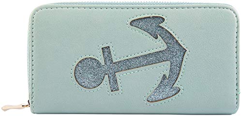 Damen Geldbörse aus Lederimitat Grün Anker Format 19 x 10 cm 3010012 von Shaghafi