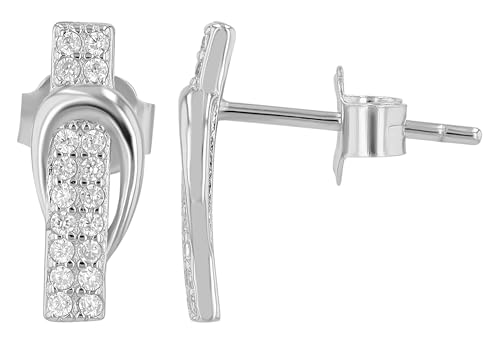 "Marie" 925/- Echt Silber Ohrstecker Zirkonia rhodiniert von Akzent