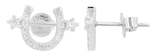 "Mila" 925/- Echt Silber Ohrstecker, Zirkonia, Silber rhodiniert von Akzent