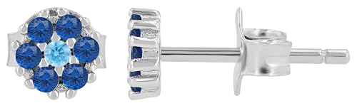 "Sabi" 925/- Echt Silber Ohrstecker, Zirkonia, rhodiniert, Blume von Akzent