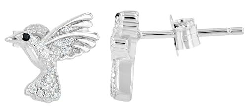 "Selma" 925/- Echt Silber Ohrstecker Zirkonia silberfarben rhodiniert Vogel von Akzent