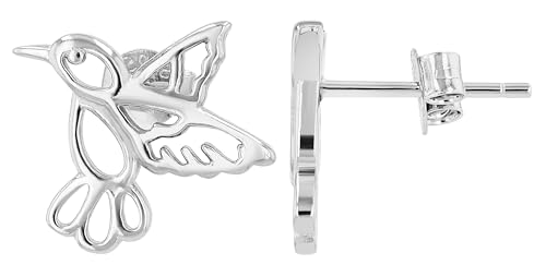 "Siri"925/- Echt Silber Ohrstecker, silberfarben rhodiniert Vogel von Akzent