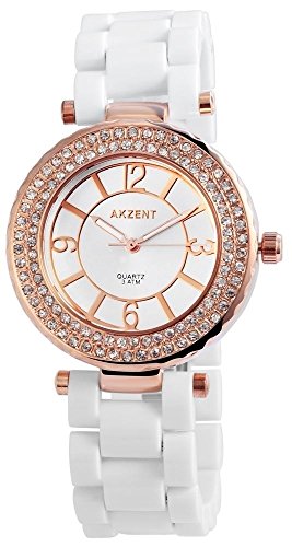 Akzent Damen Analog Quarz Uhr mit Plastik Armband SS8182000011 von Akzent