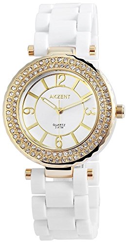 Akzent Damen Analog Quarz Uhr mit Plastik Armband SS8102000011 von Akzent