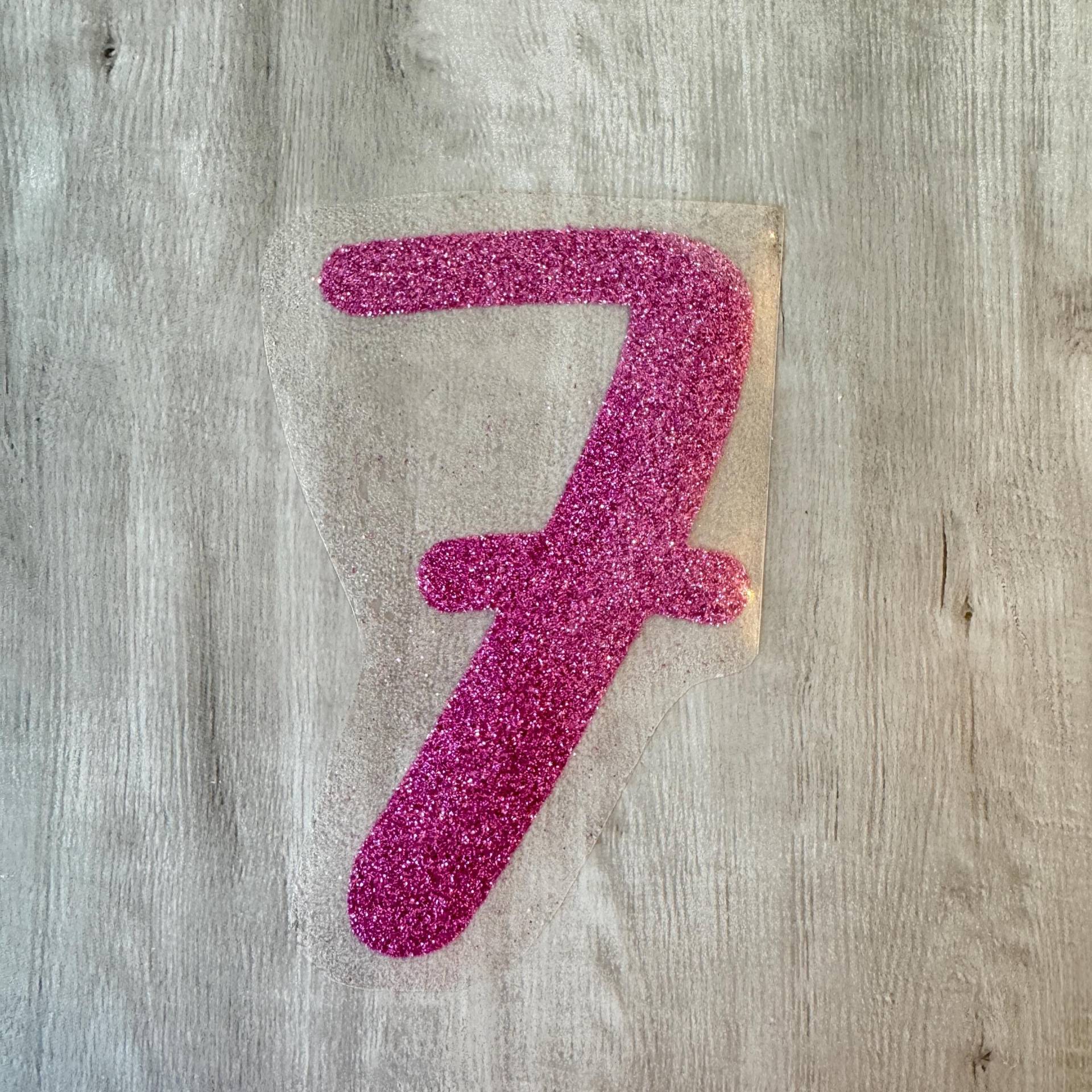 Bügelbild Zahl, Glitzer, Neon, Pastell, Wunschzahl, Glitzerapplikation, Personalisiert von AkzenteSetzen