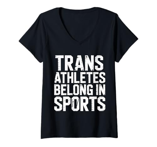 Damen Trans Athletes Belong In Sports Inklusive LGBTQ - T-Shirt mit V-Ausschnitt Damen Trans Athletes Belong In Sports Inklusive LGBTQ - T-Shirt mit V-Ausschnitt von Akzeptanz und integratives Sportbewusstsein