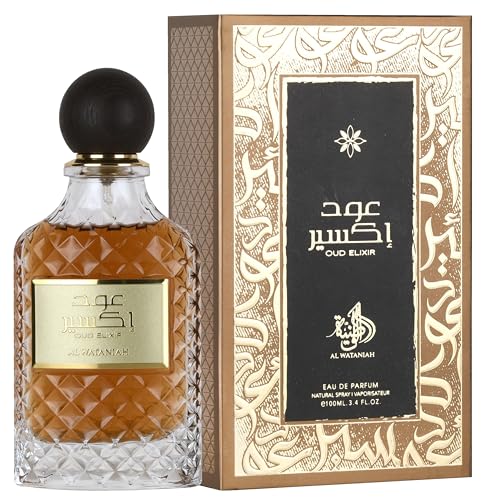 AL WATANIAH Oud Elixir - Luxus Unisex-Parfüm, Eau de Parfum 100ml, raffinierter und langanhaltender Oud-Duft, ideal für Männer und Frauen. von Al Wataniah