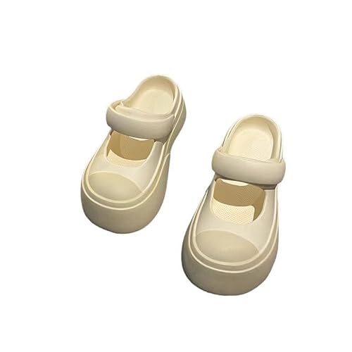 AlHECE Hausschuhe damen Dicke Sohle Outdoor Sandalen Zwei-Wear Kontrastierende Farbe High Heels Hausschuhe-Weiss-39-40 von AlHECE