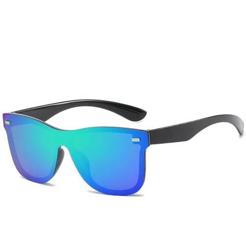 AlHECE Sonnenbrille Ein Stück Trend Persönlichkeit Brillenschutz Reflektierende Rahmenlose Sonnenbrille Uv400-C4 von AlHECE