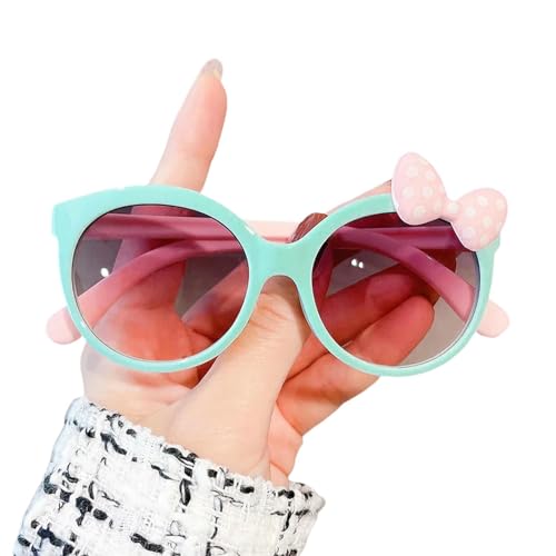 AlHECE Sonnenbrille Entzückender Farbblock Mit Bogendekor Großrahmen Sonnenbrillen Teenager Jungen Mädchen Outdoor Party Urlaubsreise-Grün von AlHECE